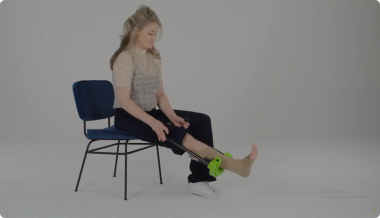 Donning a sock without flexing the foot
