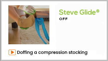 Doffing a compression stocking